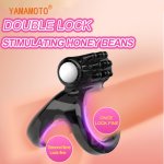 Male Time Delay Dual Ring Penis Sex Toys Double Vibrating Cock Ring Vibrator For Men Prolonging Adult Sex