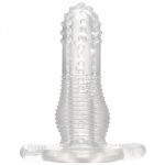 Reusable Crystal Condom Vibrator Hollow Butt Plug TPE Butt Plug Anal Condom Adult Male Gay Sex Toy Masturbation Device Support