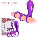7 Mode Vibrating Penis Sleeve Vibrator Ring Sex Toys for Man Delayed Ejaculation Clitoris Stimulator Clit Vibrator Penis Bondage