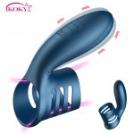 IKOKY Cock Cage Dick Enlargement Ring Adult sex product Clitoris Stimulate  Sex male Rings  Ring Vibrator Strap-on Sleeve