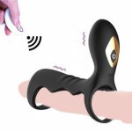 Wireless Remote Penis Vibrator 10 Speeds Penis Enlarger Delay Ring Vibrator Clitoris Stimulator Vibrators Sex Toys For Men Women