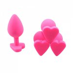 3.5*8CM medium size heart shape small mini pink silicone anal plug butt plug sex toys for men