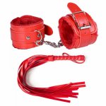 Exotic Accessories BDSM Bondage Restraints Sexy Adjustable Leather Handcuffs Ankle With Whip For Sex Toys For Woman Couples