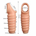 Reuse Penis Sleeve Enlargement Condoms Intimate Goods For Dildo Extender Thread Cock Rings Particles