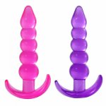 5-Beads Anal Plug Anus Dilator Soft Anal Beads Crystal Small Butt Plug Erotic Sex Toys For Woman Men Adult Toy Ass Plug