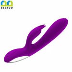 Bestco Rabbit Vibrator Massager Rechargeable AV Wand Vagina Clit G-spot Stimulator Dildo For Women Anal Adult Erotic Sex Toys