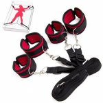 Tied Tease Under Bed Bondage Restraint Set Nylon Velvet Handcuffs Hand Ankle Cuff Sex Fetish Sex Toys for Couples Sex Games BDSM