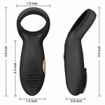 Full Silicone Vibrating Penis Ring for Men or Couples Waterproof and Rechargeable Cock Ring Vibrator Sex Toy (Purple/Black)