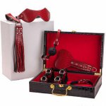 BLACKWOLF PU Leather Bondage Set BDSM Sex Kits Fetish Handcuffs Collar Whip Gag Erotic Products Sex Toys For Couples Adult Game