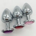 1 Pcs Random Color Large Metal Anal Toys for Women Man, 90*40mm Big Stainless Steel Butt Plugs Crystal Jewelry Booty Beads