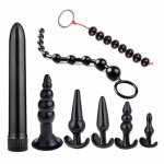 8pcs/set Vibrator Suction Cup Anal Plug Prostate Stimulation Anus Dilatation Beads Butt Plug Masturbator Flirt Sex Toy