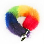 rainbow wild Fox Tail Metal Furry Anal Plug Sex Toys Butt Plug BDSM Flirt Anus Plug For Women cat Tail gspot Stimulate