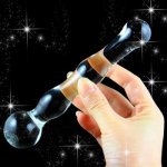 Crystal Glass Dildo Anal Beads Butt Plug Women Masturbator Personal Massager G-Spot Stimulation Adult Sex Toys For Women