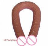 Super long big black double head realistic dildo 20