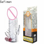 HEYIYI New Silicone Reusable Dildo Condoms Extend Soft Dick Ring Male Penis Extension Sleeves Sex Toys for Man Sex Products