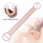 Double-headed TPE Simulation Dildo Lesbian Couple Female Sex Toys