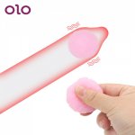 OLO Vibrator Beads Condom For Men Penis Extender Reusable Ball Dick Sleeve Penis Enlargement Ball Beads Head Attachment Tips