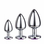Toysdance Stainless Steel Anal Plug For Adult Couples Anus Expansion Metal Butt Plug With Gem Small Medium Large Anal Sex Toys