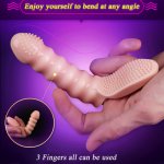 Dingye Finger Vibrating G-spot Glove Anal Massager Nipple Clitoris Stimulation Finger Vibrator Sleeve, Adult Sex Toy For Woman