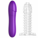 Powerful Vagina Vibrator G-Spot AV Wand Clitoris Stimulator Vibrating Barbed Dildo Sleeve Adult Sex Toys for Women