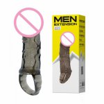 new reusable Strap on Delay Penis Sleeves condoms men extension Cock Ring Dildo Sex Toys for male