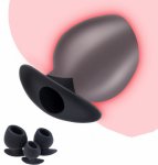 3pcs New Silicone Black Hollow Anal plug for Man Prostate Massage female Vagina Peep anal dilation enema flushing Butt Plug