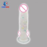 Female Adult Masturbation Massage Color Jelly Soft Silicone Dildo for Women Strong Suction Cup Artificial Penis Sex Products