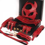 RINARIN Premium SM Bondage Gears Set Mask Collar Leash Handcuffs Shackles Belt Thigh Ring Erotic Sex Toys For Couples