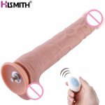 Hismith, Hismith 11.8”Vibrating Dildo With 3 Speeds 4 Modes KlicLok System Extra Length Insertable Silicone Realistic Penis Diameter 2.1