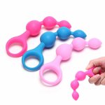 Butt Plug Long Soft Rubber Anal Plug Beads Orgasm Vagina Clit Pull Ring Ball Toys Adults Women Stimulator Anal Sex Accessories