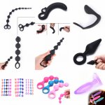 1PCS Anal Ball Butt Plug Black Anal Beads Silicone Anal Sex Toys Male Prostate G Point Massager Anal Ball Beads Toys Large Size