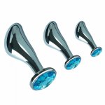 New 3 Pcs/Set Metal Anal Plug Butt Plug Masturbator Thumb Dilator With Diamond G Spot Massager Erotic Anal Sex Toy for Woman Man