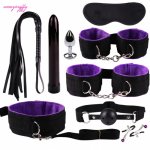 Sex Toys For Couples Kit Latigo Sex Plush Suit Whip Handcuffs Mask Vibrator Bundled Binding Sex Toy Set SM Game Kit Sex Shop