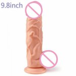 XXL Realistic Dildo 9.8 Inch Huge Dildo Relaxation Massager Wand Sex Toy with Powerful Suction Cup for Women Sex Product