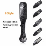 Black Crocodile Leather Spanking Paddle with Rivets to Beat Submissive Flirt Slave Kinky Fetish Bdsm Whip Torture Gear Sex Toy