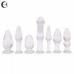 1PCS Glass Anal Dildo Butt Plug Anal Beads Erotic Sex Toy for Women Adult Products for Couples Crystal Glass Anal Stimulator