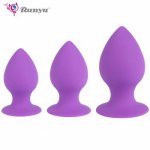 Runyu adult private good silicone anal plug unisex s-xl end caps with strong sucker anus expansion love kits sex products