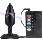 Electric Shock Anal Plug Prostate Stimulator Conductive Silicone Butt Plugs Sex Toys For Unisex Electro Stimulation Anus Stopper