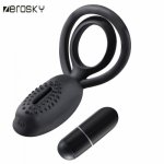 Zerosky, Zerosky Sex Toys Clitoral Stimulation Dual Cock Ring Vibrator Silicone Sex Toy for Men Penis Sleeve Adult Pleasure Toys