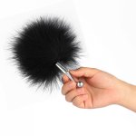 BDSM Erotic Tease Feather Sticks Metal Handle Anal Tail Plugs Slave Adult Products Fetish Flirting Sex Toys For Couples Foreplay