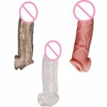 Realistic Condoms For Men Penis Sleeve Dildo Enhancer Condom Imitating Penis Sex Toys Enlargement Condom Reusable Big Cock