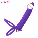 OLO 10 Speeds SiliconePenis Ring Anal Butt Plug Vibrator  for Man Double Penetration Vibrator Strap-on Dildo Vibrator