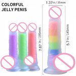 7.6 inch Liquid Dildo big anal horse Realistic Silicone Waterproof Huge Rainbow Strong Suction Cup Soft Adult sex toys for woman