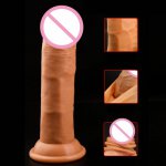 S/M/L Realistic Dildo Foreskin Female Masturbation G spot Stimulate Silicone Penis Dildo Dick Suction Cup Sex Toys For Woman