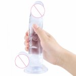 Super Soft Jelly Dildo Realistic Erotic Crystal 3 Colors Simulation Male Penis Dick Female Masturbator Adult Sex Toy For Women