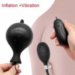 Hand Pump Inflatable Anal Dildo Butt Plug With Vibrator Big Bead Dilator Anus Prostate Massager Adult Sex Toys For Women, Men