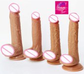 4 type kin feeling Realistic Dildo soft Liquid Can worn Huge Big Penis With Suction Cup Sex Toys for Woman Female Masturbation