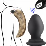Fox, Replaced Fox Tail Hair Fox Tail Vibrator Vibrating Anal Plug BDSM Wireless Remote Butt Plug For Couples Adult Game Cosplay