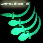 6 Sizes Handmade Luminous Silicone Dog Slave Tails Anal Plug Butt Plug For Anal Sex Toys Role Play Adult Sex Products For Couple