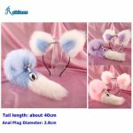 Rebluer Fox Rabbit Tail Metal Butt Anal Plug Cute Ears Headbands Erotic Cosplay Clitoris Stimulator Adult Sex Toys  for Couples